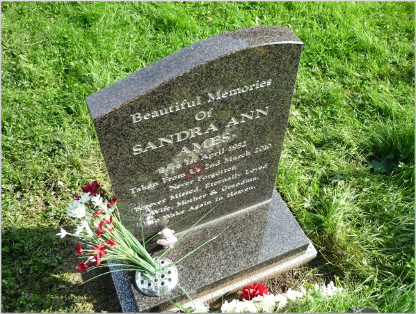 Memorial Headstone for Sandra Ames - Photo taken on August 15th, 2010